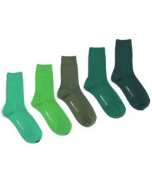 YARNWORKS（ヤーンワークス）の「[Green color 5 pack]WORK0-middle basic lip socks（ソックス/靴下・メンズ）」