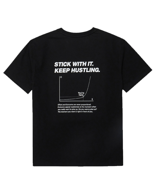 KEEPHUSTLING(キープハッスリング)の「エフォートアウトカムグラフ半袖Tシャツ(ブラック)(Tシャツ/カットソー・レディース・ブラック・MEDIUM/LARGE)」の1枚目の写真