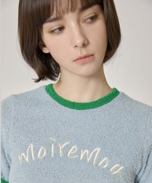 MOIREMOA（モアレモア）の「soft candy crop top - blue（Tシャツ/カットソー・レディース・ブルー・FREE）」の2枚目の写真