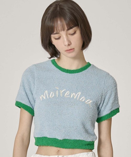 MOIREMOA（モアレモア）の「soft candy crop top - blue（Tシャツ/カットソー・レディース・ブルー・FREE）」の3枚目の写真
