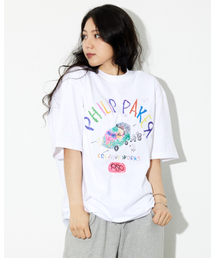 PHILIPPAKER（フィリップペイカー）の「ミニバスクレヨン 半袖Tシャツ ホワイト（Tシャツ/カットソー）」