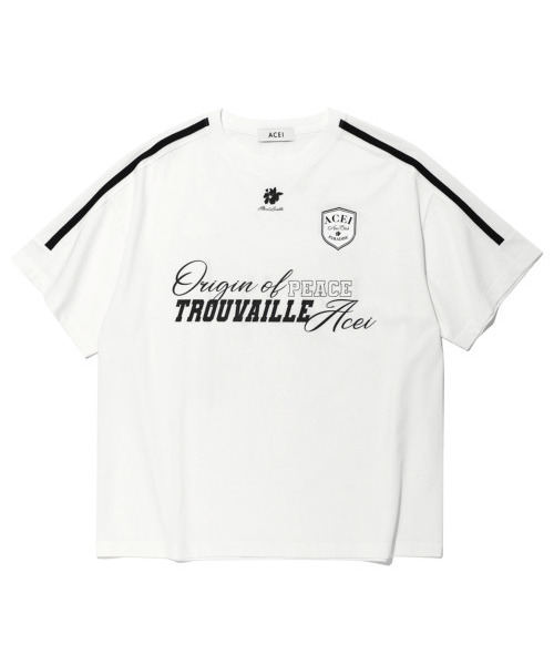 ACEI(アセイ)の「バシティ筆記体プリントTシャツ(UNI)WHT(Tシャツ/カットソー・メンズ・その他・SMALL/MEDIUM/LARGE)」の1枚目の写真