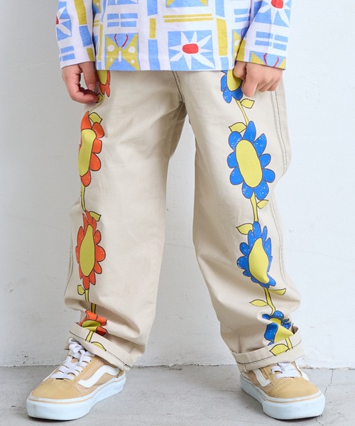 MARKEY'S（マーキーズ）の「ツイルプリントパンツ（その他パンツ・キッズ・オフホワイト/ネイビー/レッド/グリーン・100/95/90/80/150/140/130/120/110）」の2枚目の写真