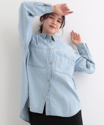SHOO・LA・RUE | 【洗濯機可/ライトオンスデニム】こなれ感をプラスする BIGポケットデニムシャツ(シャツ/ブラウス)