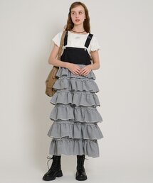w closet（ダブルクローゼット）の「フリルティアードジャンパースカート/ワンピース（ジャンパースカート）」