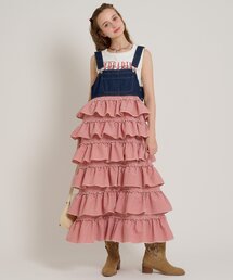 w closet（ダブルクローゼット）の「フリルティアードジャンパースカート/ワンピース（ジャンパースカート）」