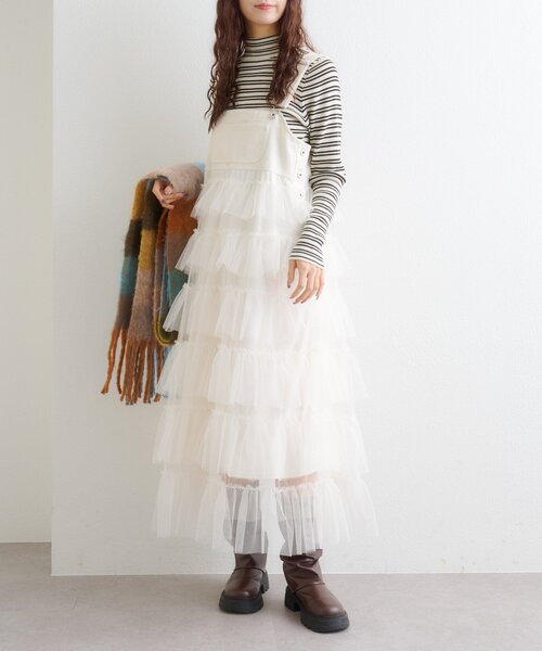 w closet（ダブルクローゼット）の「フリルティアードジャンスカ（ワンピース・レディース・レッド/ブラック/オフホワイト/ブラック系その他・FREE）」の7枚目の写真