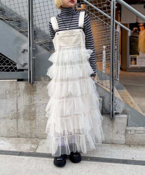 w closet（ダブルクローゼット）の「フリルティアードジャンスカ（ワンピース・レディース・レッド/ブラック/オフホワイト/ブラック系その他・FREE）」の11枚目の写真