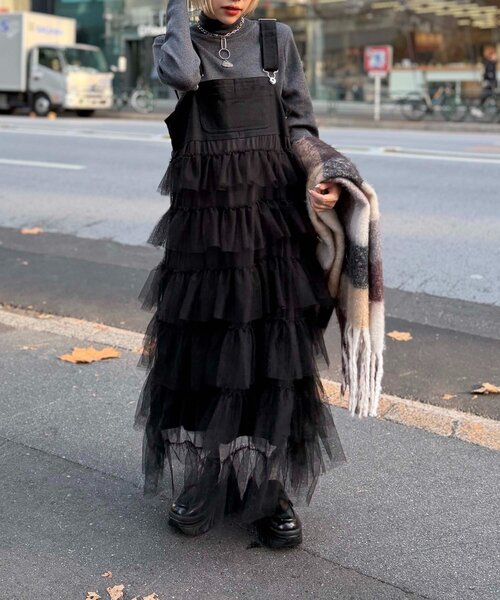 w closet（ダブルクローゼット）の「フリルティアードジャンスカ（ワンピース・レディース・レッド/ブラック/オフホワイト/ブラック系その他・FREE）」の14枚目の写真