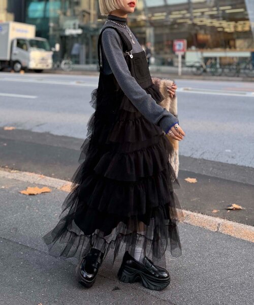 w closet（ダブルクローゼット）の「フリルティアードジャンスカ（ワンピース・レディース・レッド/ブラック/オフホワイト/ブラック系その他・FREE）」の17枚目の写真