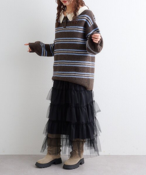 w closet（ダブルクローゼット）の「フリルティアードジャンスカ（ワンピース・レディース・レッド/ブラック/オフホワイト/ブラック系その他・FREE）」の20枚目の写真