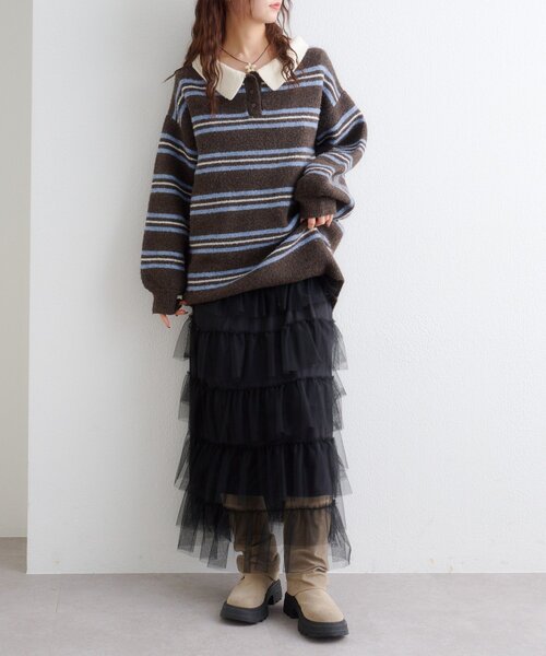 w closet（ダブルクローゼット）の「フリルティアードジャンスカ（ワンピース・レディース・レッド/ブラック/オフホワイト/ブラック系その他・FREE）」の22枚目の写真