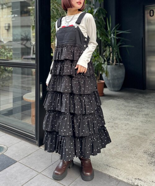 フリルティアードジャンスカ（ジャンパースカート）｜w closet（ダブル