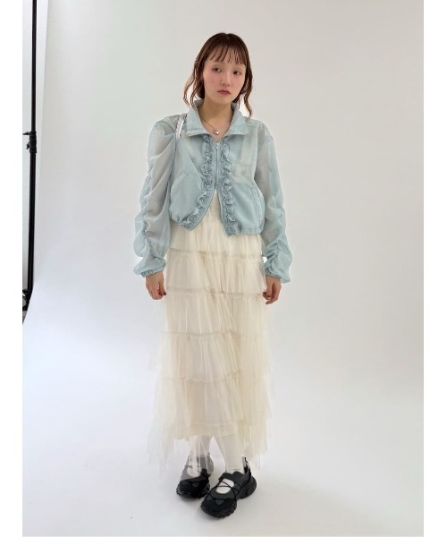 w closet（ダブルクローゼット）の「【6色展開/チェック/ドット柄】フリルティアードジャンパースカート/ワンピース（ジャンパースカート・レディース・レッド/ブラック/オフホワイト/ブラック系その他/ブラック系その他2/レッド系その他2・FREE）」の8枚目の写真