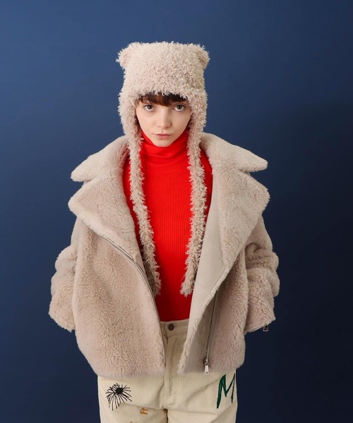 Three Four Time（ｽﾘｰﾌｫｰﾀｲﾑ）の「イヤーニット帽（ニットキャップ/ビーニー・レディース・ベージュ/ブラック・FREE）」の12枚目の写真