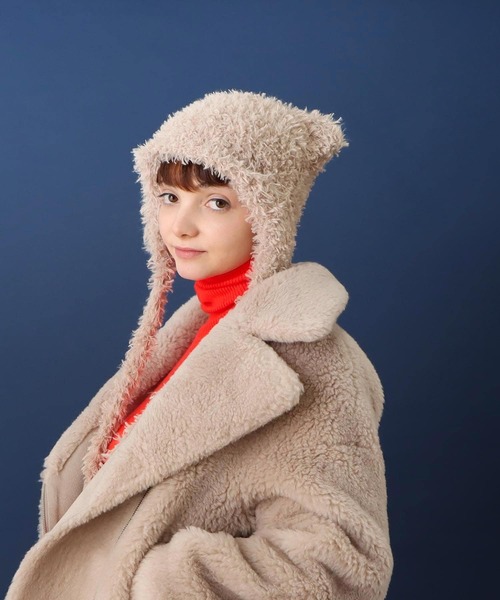 Three Four Time（ｽﾘｰﾌｫｰﾀｲﾑ）の「イヤーニット帽（ニットキャップ/ビーニー・レディース・ベージュ/ブラック・FREE）」の11枚目の写真