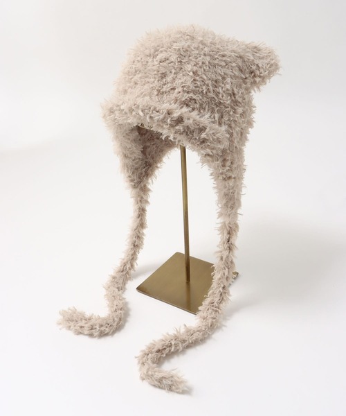 Three Four Time（ｽﾘｰﾌｫｰﾀｲﾑ）の「イヤーニット帽（ニットキャップ/ビーニー・レディース・ベージュ/ブラック・FREE）」の8枚目の写真