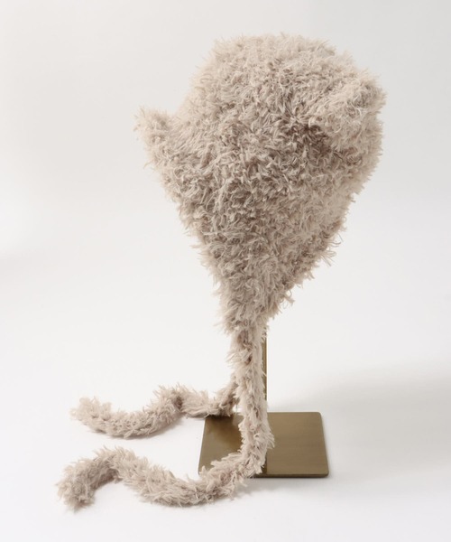 Three Four Time（ｽﾘｰﾌｫｰﾀｲﾑ）の「イヤーニット帽（ニットキャップ/ビーニー・レディース・ベージュ/ブラック・FREE）」の6枚目の写真