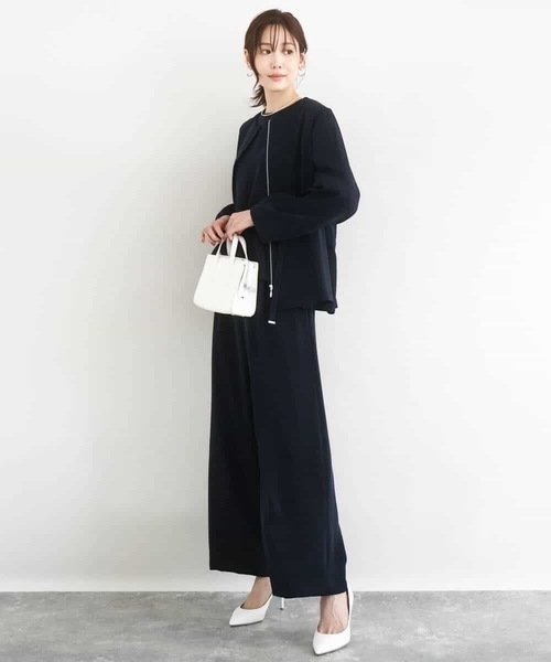 MK MICHEL KLEIN(エムケーミッシェルクラン)の「ボリュームスリーブブラウス/撥水/防シワ/洗える(シャツ/ブラウス・レディース・ネイビー/ライトグレー・38)」の9枚目の写真