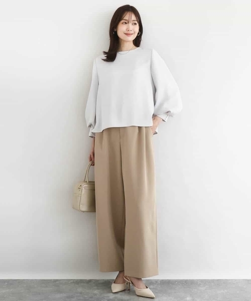 MK MICHEL KLEIN(エムケーミッシェルクラン)の「ボリュームスリーブブラウス/撥水/防シワ/洗える(シャツ/ブラウス・レディース・ネイビー/ライトグレー・38)」の11枚目の写真