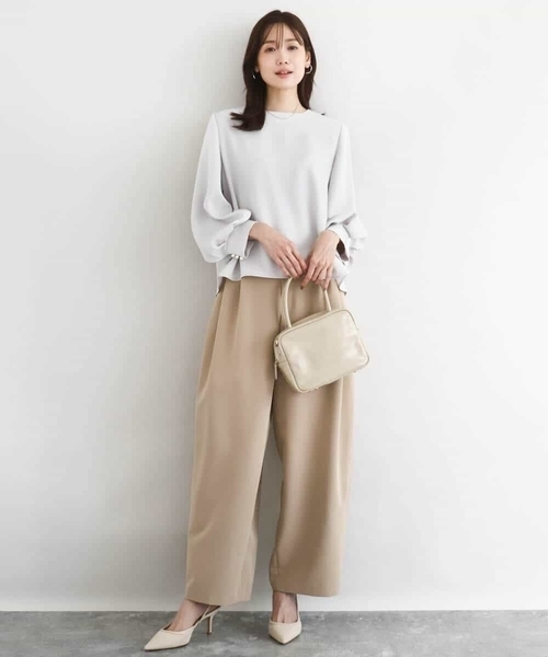 MK MICHEL KLEIN(エムケーミッシェルクラン)の「ボリュームスリーブブラウス/撥水/防シワ/洗える(シャツ/ブラウス・レディース・ネイビー/ライトグレー・38)」の12枚目の写真