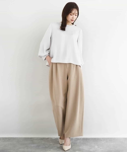 MK MICHEL KLEIN(エムケーミッシェルクラン)の「ボリュームスリーブブラウス/撥水/防シワ/洗える(シャツ/ブラウス・レディース・ネイビー/ライトグレー・38)」の13枚目の写真