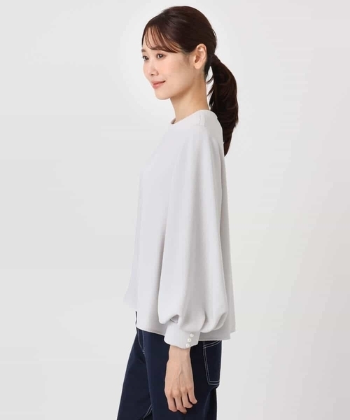 MK MICHEL KLEIN(エムケーミッシェルクラン)の「ボリュームスリーブブラウス/撥水/防シワ/洗える(シャツ/ブラウス・レディース・ネイビー/ライトグレー・38)」の17枚目の写真