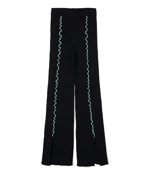 soduk(スドーク)の「【soduk】colored stitch slit knit trousers(その他パンツ・レディース・ブラック/ライトブルー・ONE SIZE)」の4枚目の写真