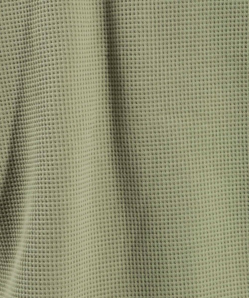 BAYFLOW（ベイフロー）の「【抗菌防臭・UVカット】ワッフルロンＴ（Tシャツ/カットソー・メンズ・グリーン/オフホワイト/ブラック・MEDIUM/LARGE）」の15枚目の写真