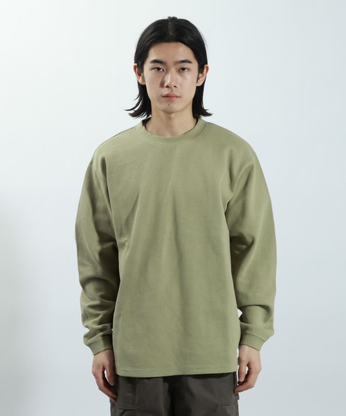 BAYFLOW（ベイフロー）の「【抗菌防臭・UVカット】ワッフルロンＴ（Tシャツ/カットソー・メンズ・グリーン/オフホワイト/ブラック・MEDIUM/LARGE）」の16枚目の写真