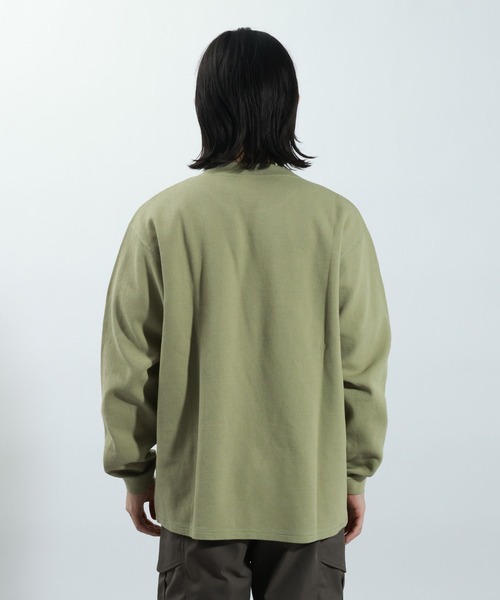BAYFLOW（ベイフロー）の「【抗菌防臭・UVカット】ワッフルロンＴ（Tシャツ/カットソー・メンズ・グリーン/オフホワイト/ブラック・MEDIUM/LARGE）」の18枚目の写真