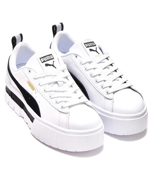 PUMA(プーマ)の「PUMA MAYZE LTH WNS / プーマ メイズ レザー ウィメンズ(スニーカー・レディース・ホワイト・23.0cm/22.5cm/23.5cm/24.0cm/25.0cm)」の1枚目の写真