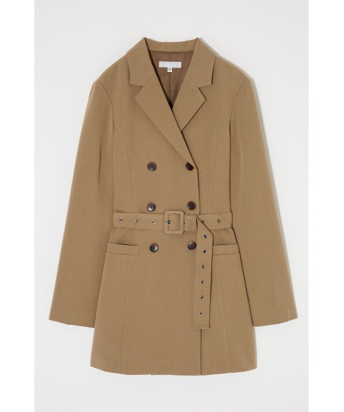 MOUSSY（マウジー）の「DOUBLE BREASTED BLAZER ミニワンピース（ワンピース・レディース・ブラック系その他/ベージュ/グレー系その他・1/2）」の4枚目の写真