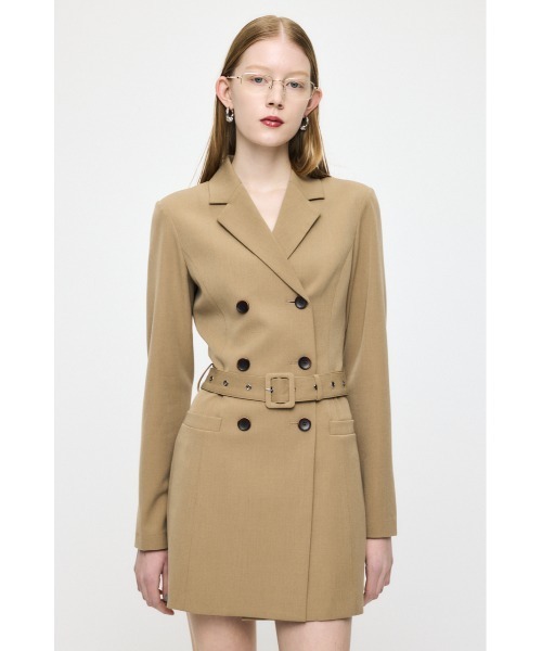 MOUSSY（マウジー）の「DOUBLE BREASTED BLAZER ミニワンピース（ワンピース・レディース・ブラック系その他/ベージュ/グレー系その他・1/2）」の7枚目の写真