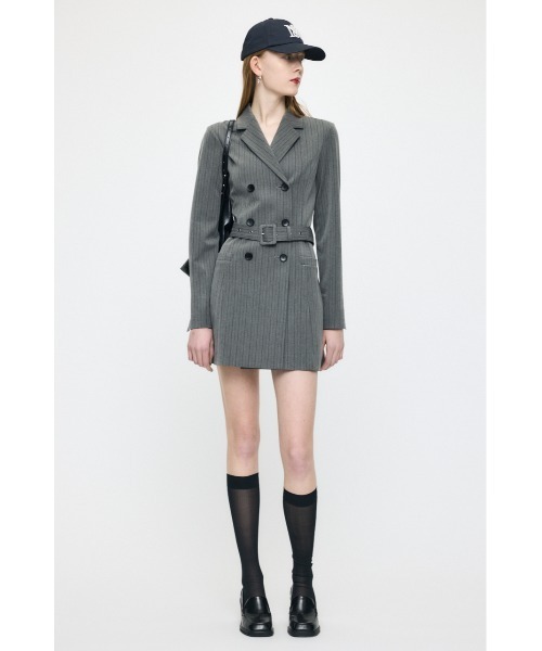 MOUSSY（マウジー）の「DOUBLE BREASTED BLAZER ミニワンピース（ワンピース・レディース・ブラック系その他/ベージュ/グレー系その他・1/2）」の11枚目の写真