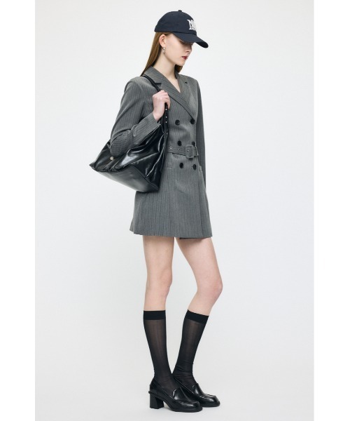 MOUSSY（マウジー）の「DOUBLE BREASTED BLAZER ミニワンピース（ワンピース・レディース・ブラック系その他/ベージュ/グレー系その他・1/2）」の12枚目の写真