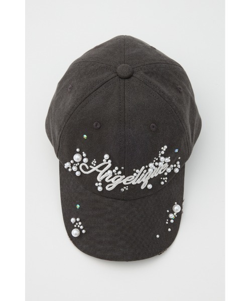 SLY（スライ）の「【2026SS新作】LOGO BIJOU CAP ロゴビジュー キャップ（キャップ・レディース・ライトブラック/カーキ・FREE）」の6枚目の写真