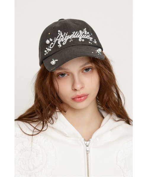 SLY（スライ）の「【2026SS新作】LOGO BIJOU CAP ロゴビジュー キャップ（キャップ・レディース・ライトブラック/カーキ・FREE）」の10枚目の写真