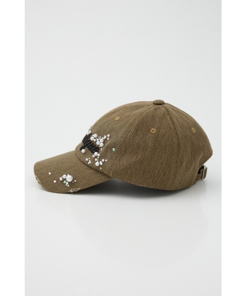 SLY（スライ）の「【2026SS新作】LOGO BIJOU CAP ロゴビジュー キャップ（キャップ・レディース・ライトブラック/カーキ・FREE）」の12枚目の写真