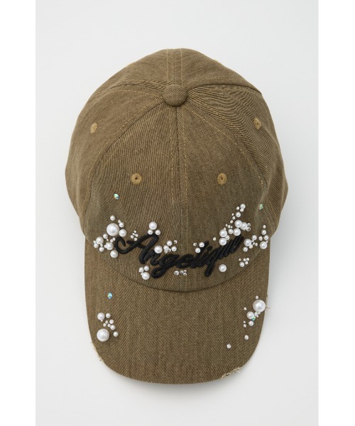 SLY（スライ）の「【2026SS新作】LOGO BIJOU CAP ロゴビジュー キャップ（キャップ・レディース・ライトブラック/カーキ・FREE）」の15枚目の写真