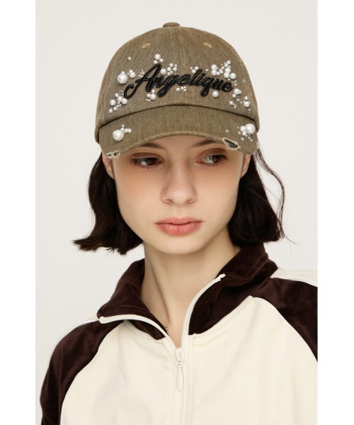 SLY（スライ）の「【2026SS新作】LOGO BIJOU CAP ロゴビジュー キャップ（キャップ・レディース・ライトブラック/カーキ・FREE）」の19枚目の写真