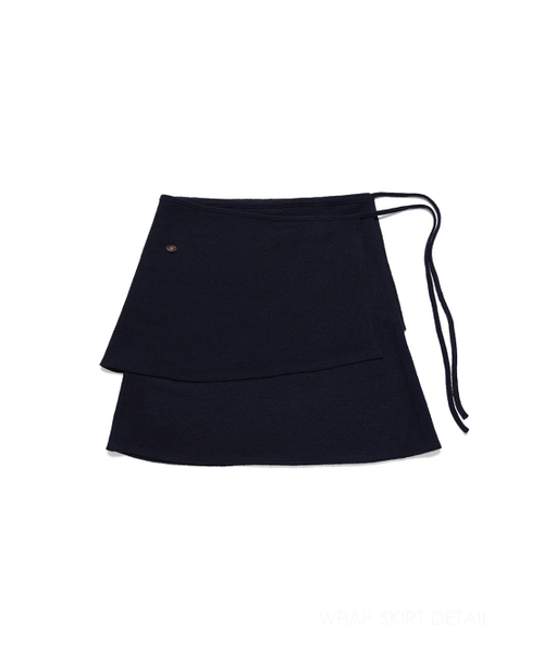 LLL DESIGN STUDIO(lllデザインスタジオ)の「ウールモスクレープレイヤードラップスカート_ネイビー(スカート・レディース・その他・SMALL/MEDIUM)」の6枚目の写真