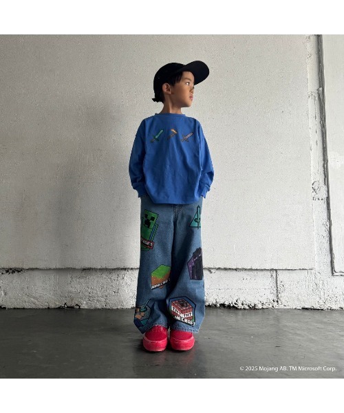 RUGGEDWORKS（ラゲッドワークス）の「［マインクラフト］武器　ロンT（Tシャツ/カットソー・キッズ・パープル/ブルー・100/110/120/130/140/150）」の2枚目の写真