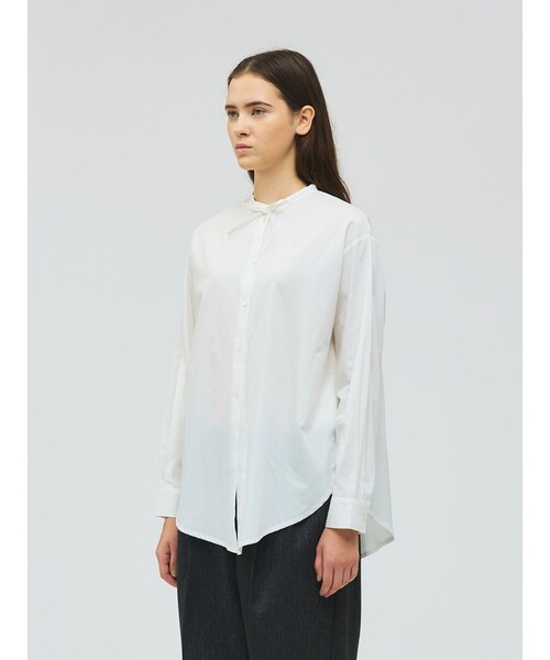 mizuiroind（ミズイロインド）の「mizuiro ind リボンタイロングシャツ（シャツ/ブラウス・レディース・ベージュ/オフホワイト/ライトブルー・FREE）」の13枚目の写真