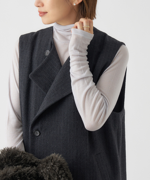 IENA（イエナ）の「《追加3》リヨセルカシミヤタートルネック（Tシャツ/カットソー・レディース・ブラック/ライトグレー/ホワイト/ピンク・FREE）」の19枚目の写真