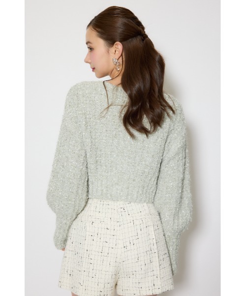 rienda（リエンダ）の「デザインボタンオフショルニットカーディガントップス 春服（カーディガン/ボレロ・レディース・ライトグリーン/ライトブルー/ホワイト・FREE）」の16枚目の写真