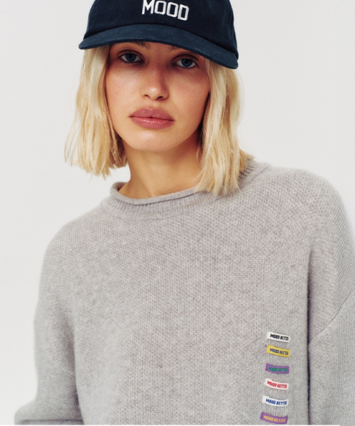 MOODBETTER（ムード ベター）の「LABEL POINT BACK NUMBER KNIT PULLOVER GREY（ニット/セーター・レディース・その他・FREE）」の4枚目の写真