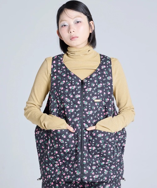 Little sunny bite(リトルサニーバイト)の「littlesunnybite/リトルサニーバイト/floral quilteing vest(その他アウター・レディース・ホワイト/ピンク/ブラック・M/S)」の2枚目の写真