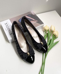 日本製 バイカラー リボンバレエシューズ