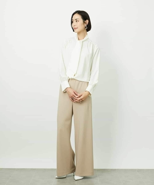 MICHEL KLEIN（ミッシェル・クラン）の「ボウタイブラウス（シャツ/ブラウス・レディース・アイボリー/ブラック・38）」の5枚目の写真